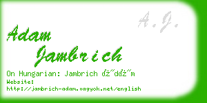 adam jambrich business card